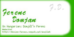 ferenc domjan business card